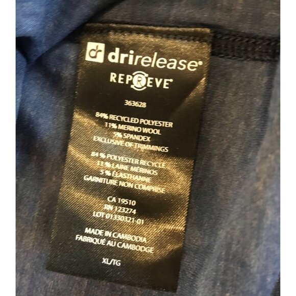 Paradox Mens Blue Camo Quarter-Zip Long Sleeve Shirt XL Polyester & Merino Wool - Picture 6 of 9